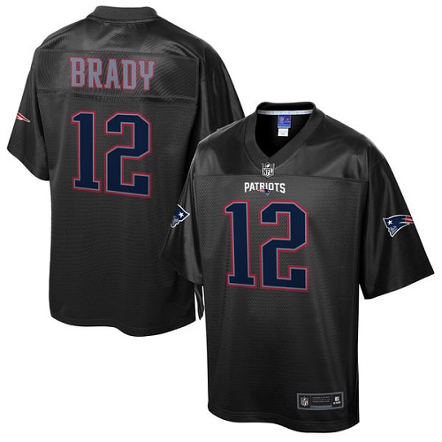 Men's Game Tom Brady Nike Jersey Black - #12 Pro Line Reverse Fashion NFL New England Patriots